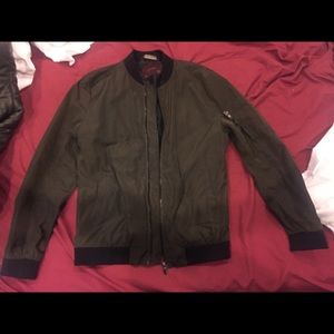Zara Olive Green Bomber Jacket Medium